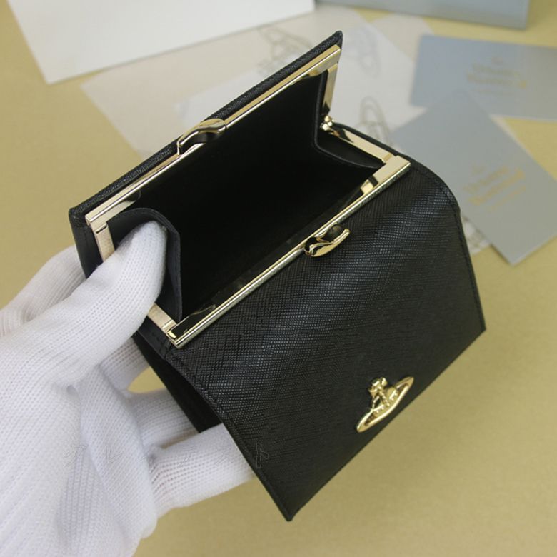 106黒ヴィヴィアンウエストウッド三つ折り財布財布がま口 アウトレット品 ヴィヴィアンウエストウッド 三つ折り財布 レディース がま口