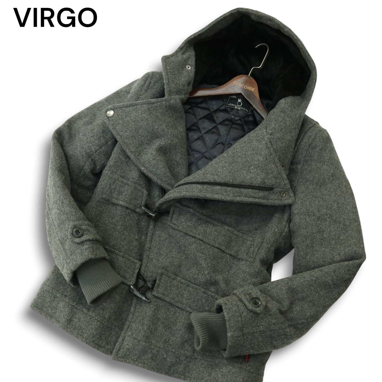 VIRGO ウールダッフルコート VIRGO ヴァルゴ 秋冬 中綿☆ メルトン ウール デザイン ショート