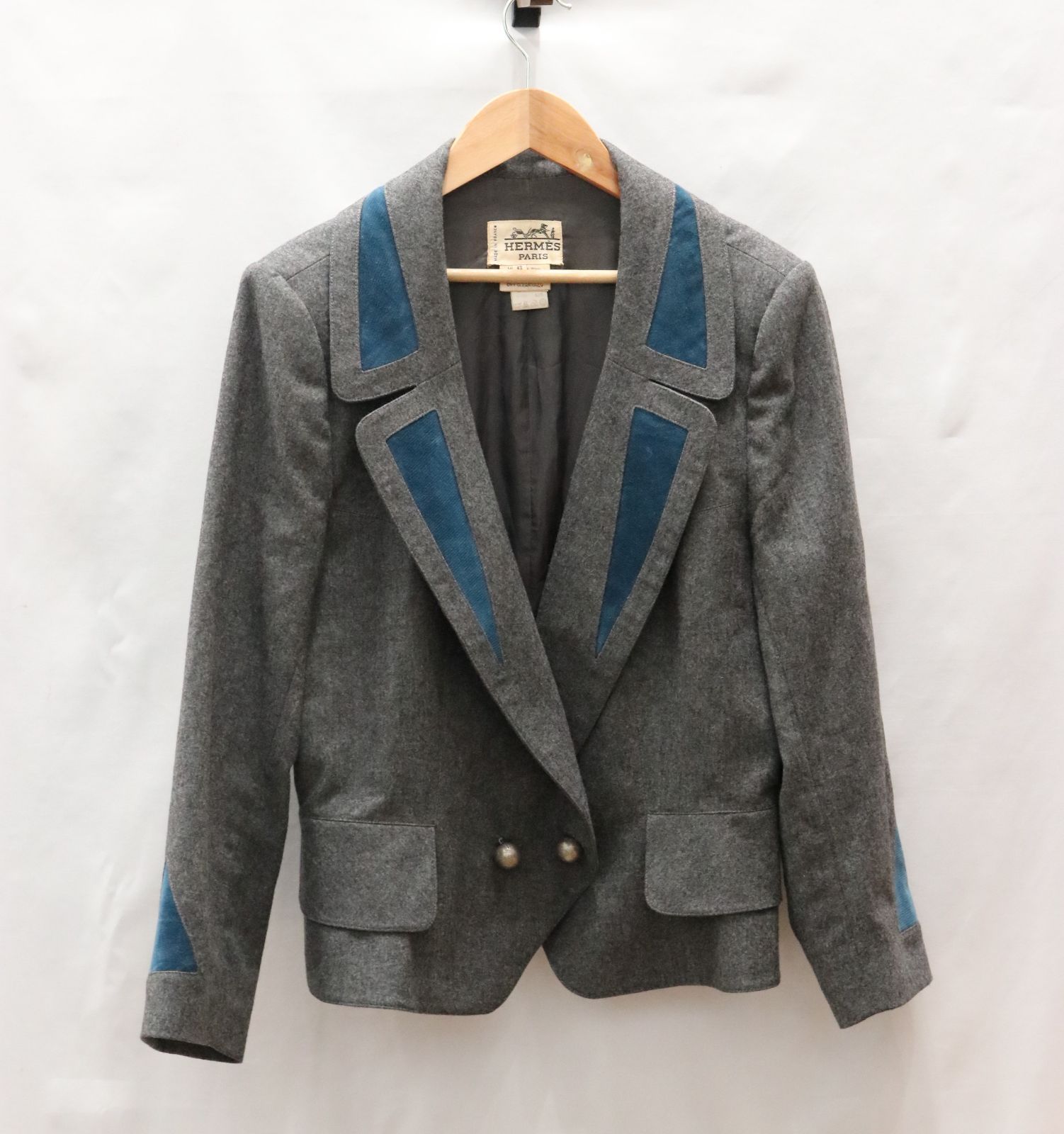 中古美品】HERMES エルメス テーラードジャケット ウール サイズ42 