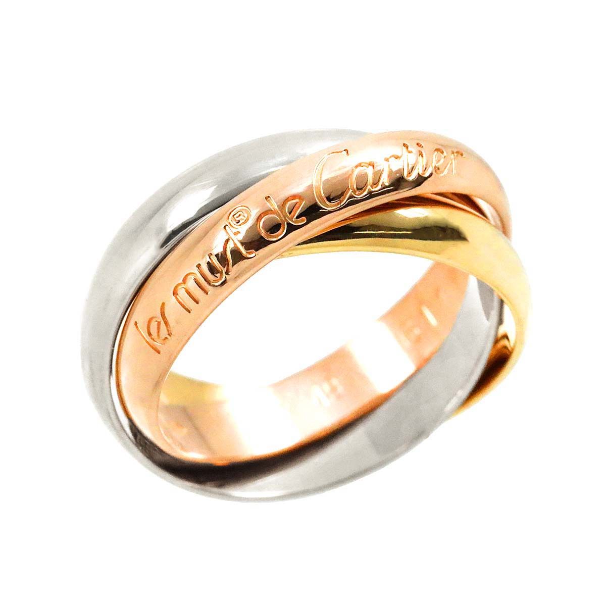 カルティエ Cartier トリニティ MM #49 リング K18 YG WG PG 3連