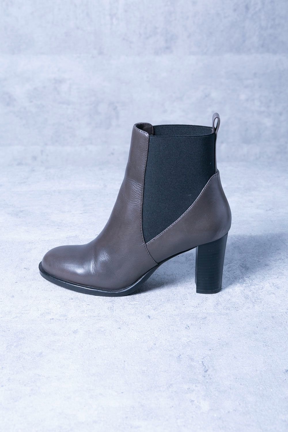 MAURO FABIANI 黒 レザー ブーティ ヒール8cm