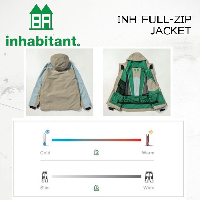 インハビタント ウェア ジャケット メンズ レディース 23-24 INHABITANT INH FULL-ZIP JACKET ISM23OT56 スノーボード ジャケット 2024 日本正規品