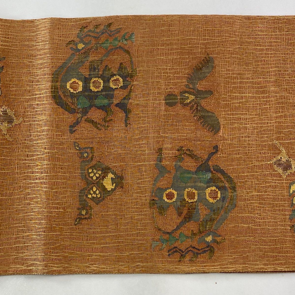 刺繍 袋帯 お太鼓柄 金糸 正絹 袋帯 未使用 フォーマル 正絹 手刺繍 蘇州刺繍 引箔地 金色地 菊