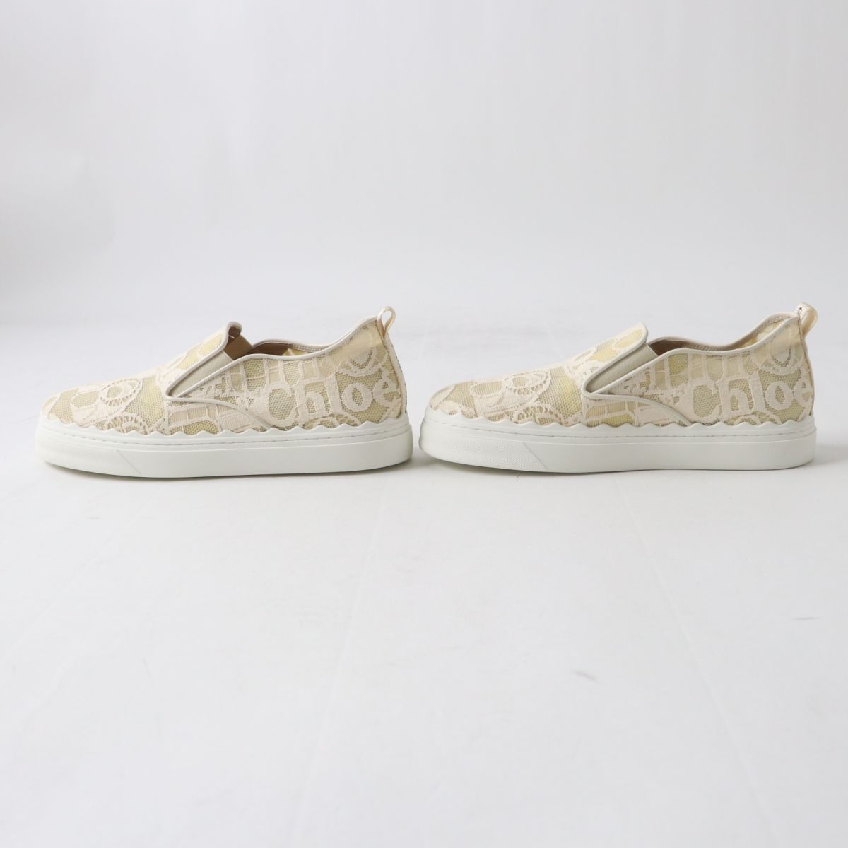 未使用品◎イタリア製 Chloe クロエ LAUREN SLIP ON LACE レディース