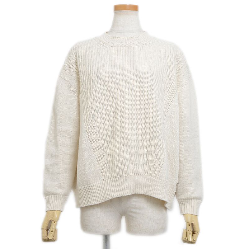 エルメス ニット トップス カシミヤ混 セリエ アイボリー レディース 36サイ