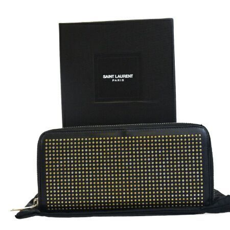 YSL ブラックレザー 長財布 保存袋付き YSL ブラックレザー 長財布 - メルカリ