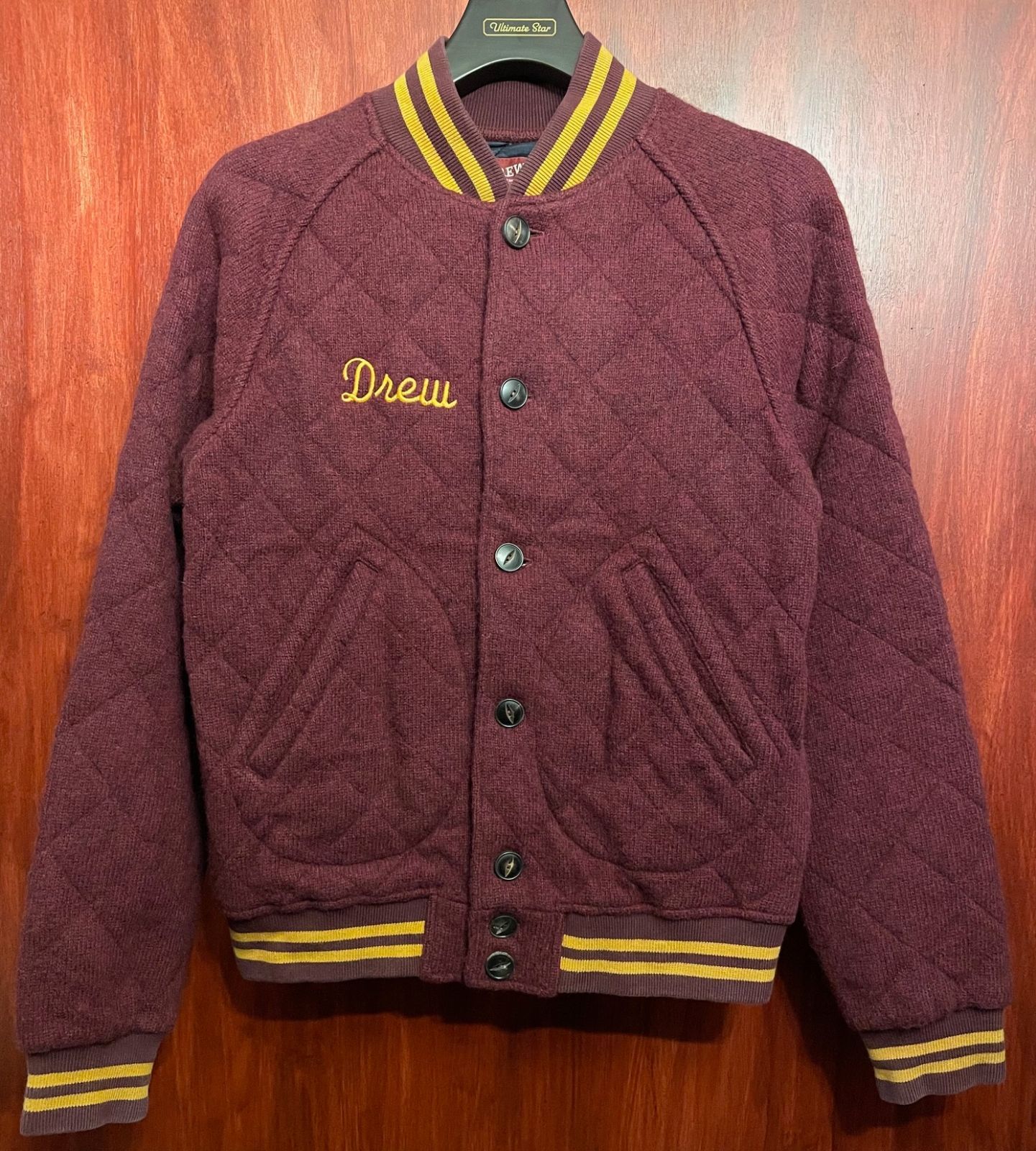 MADE IN ITALY製 DREW&CO. キルティングウールスタジアムジャケット 