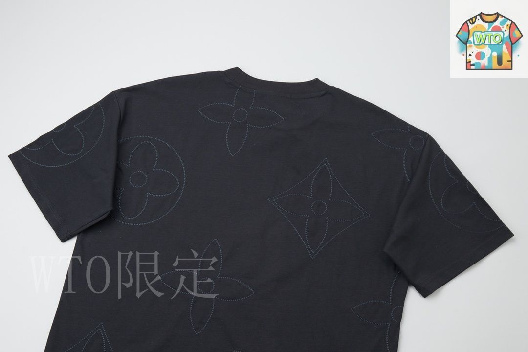 今日特価】Louis Vuitton 2025ss チェーン刺繍丸首 T シャツ-2
