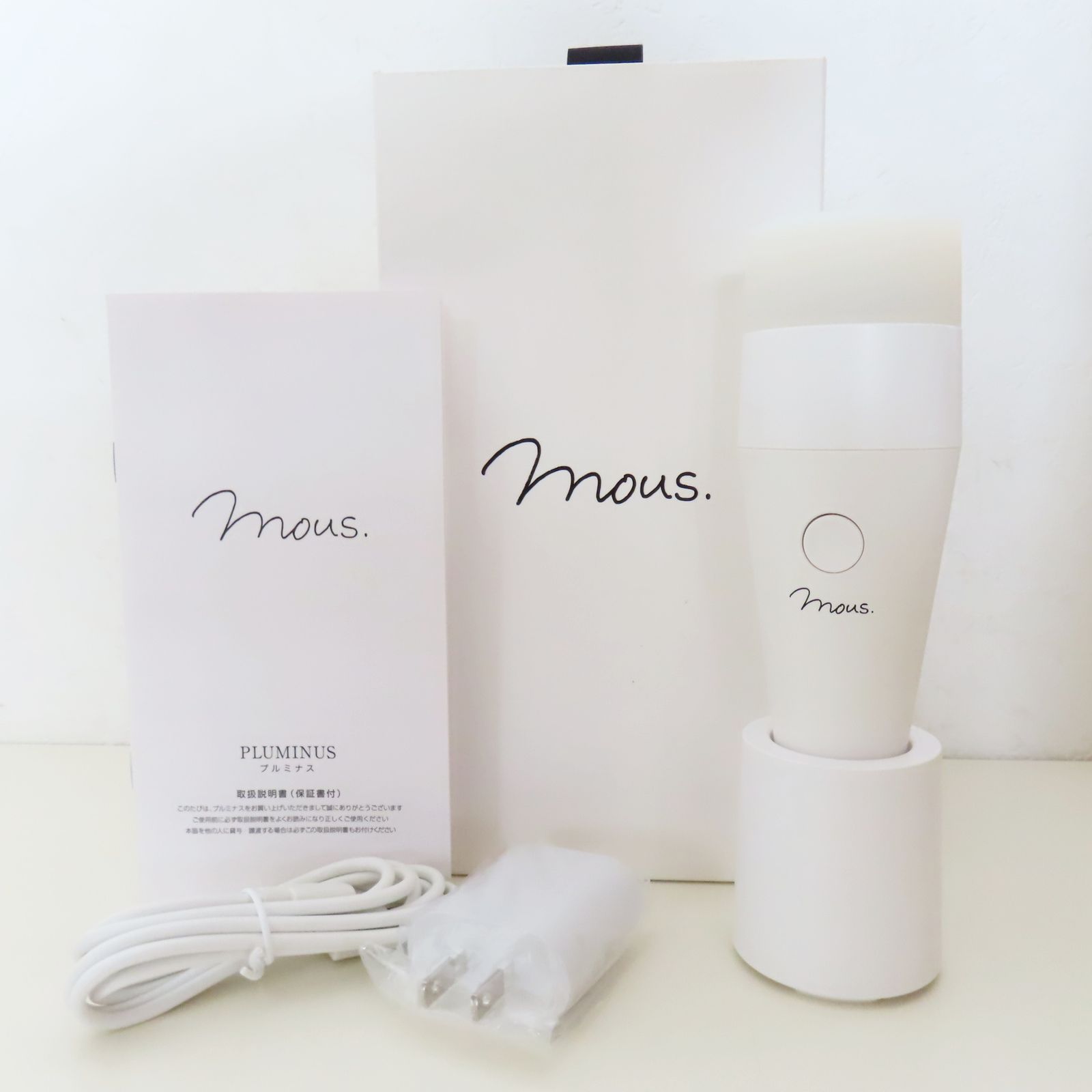 K08 【定価38,500円】 mous. PLUMINUS プルミナス 美顔器 専用ジェル不要 シリコンヘッド 防水 超音波