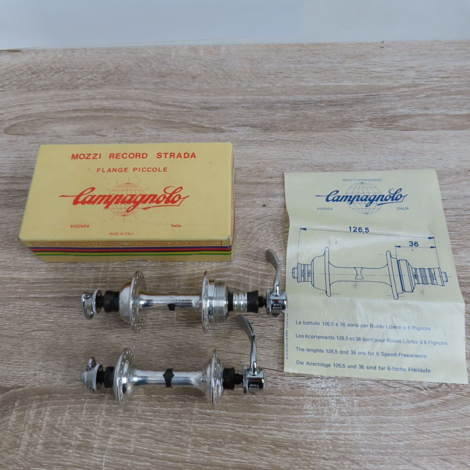 1 ♥保管品 カンパニョーロ CAMPAGNOLO スモール ハブ セット MOZZI RECORD STRADA レコード 36H OLD