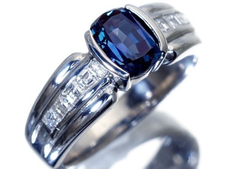 【ジュエリー極】京セラ ムーンジュエリー 極上再結晶アレキサンドライト1.08ct＆ダイヤ0.23ct 高級Pt900リング k8510mi【送料無料】