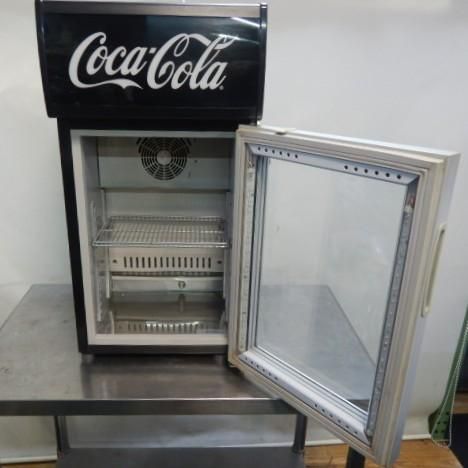 2012年製 ハイアール JR-CC25A 卓上 冷蔵ショーケース W37D37H71cm 25L 前扉 棚1段 28kg LED照明 コカ コーラ コカコーラ