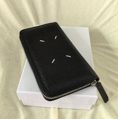 Maison Margielaブラックレザー長財布 メゾンマルジェラ 長財布 ブラック メンズ レディース Maison