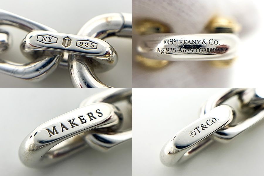 極美品！ティファニー ブレスレット Ag925 Au750 18.9g TIFFANY & CO