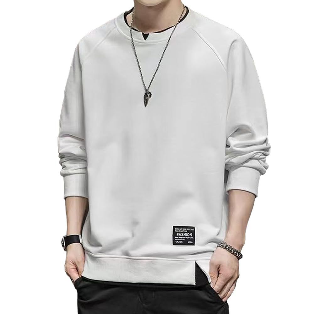 トレーナー スウェット ホワイト 白 2XL ラウンドネック 長袖 メンズ ディーゼル DIESEL トレーナー スウェット メンズ レディース ロゴ