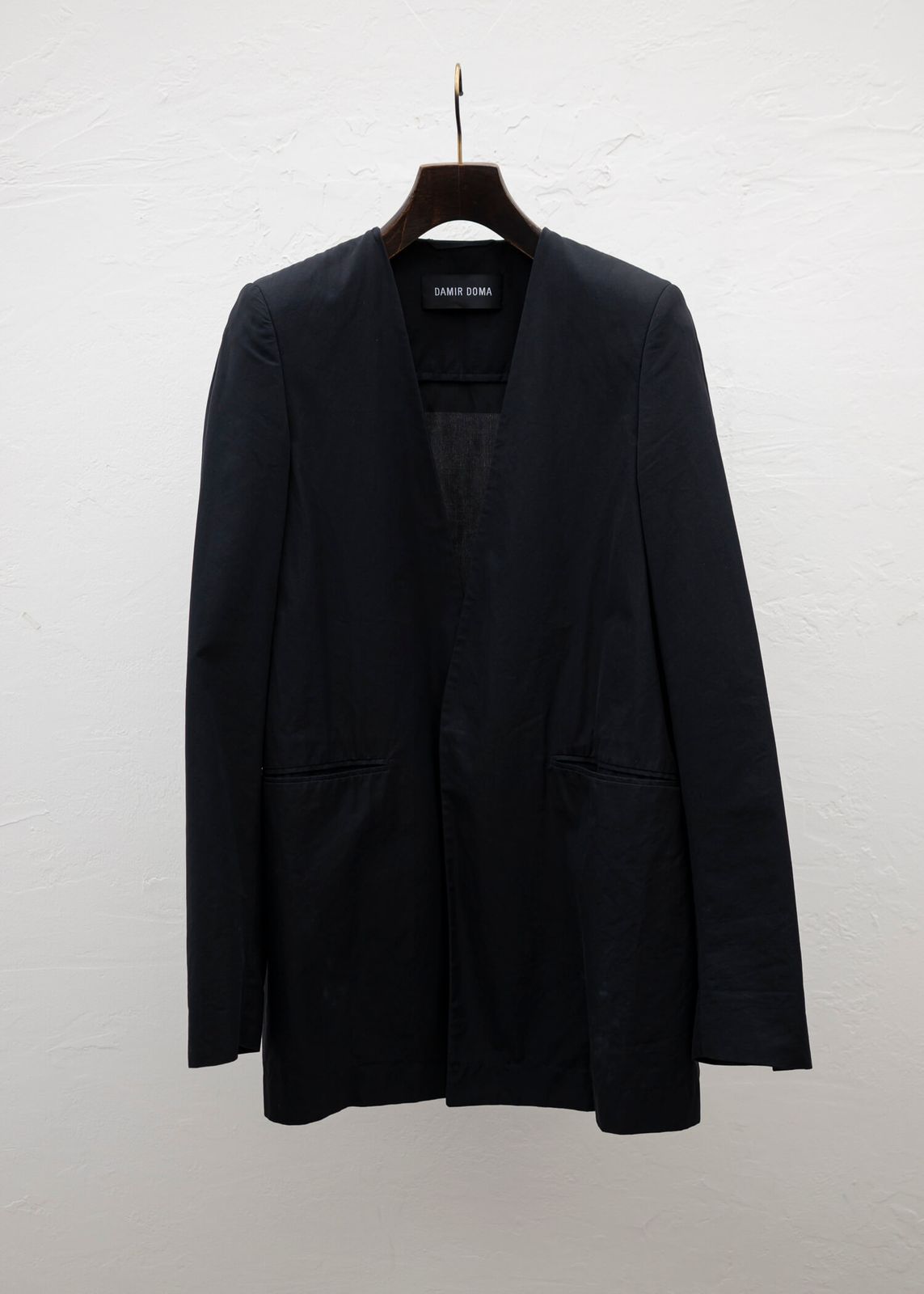 DAMIR DOMA ダミールドーマ ノーカラーブロックチェックコットン