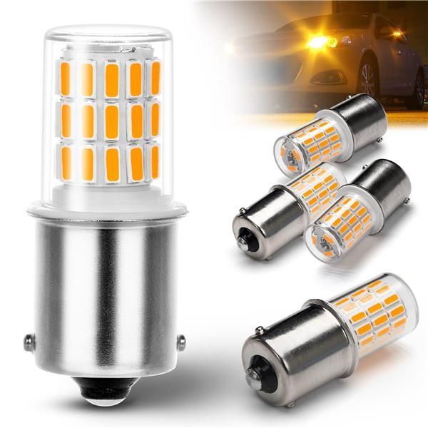Size:アンバー S25 シングル s25 led シングル ウインカー アンバー (ピン角180度)12V-24V LED1156 BA15S G18 P21W led ウインカー バイク4014SMD 純正アンバー ウィンカー (4個入り アンバー)