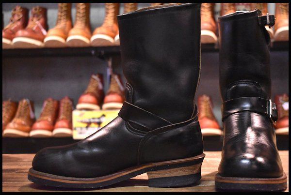 【7.5D 良品 PT91刺繍 98年】レッドウィング 2268 エンジニア 黒 ブラック クローム スチールトゥ ブーツ redwing HOPESMORE【EP939】