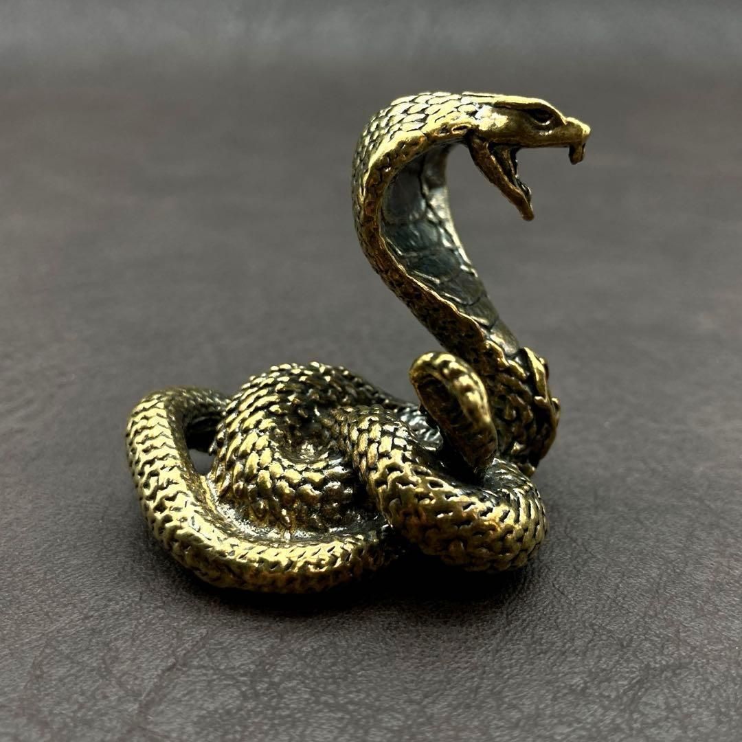 高さ22cm 真鍮製コブラ オブジェ ヴィンテージ 開運 縁起物 置物 真鍮 置物 ビンテージ 風水 開運 金運 縁起物 ヴィンテージ レトロ