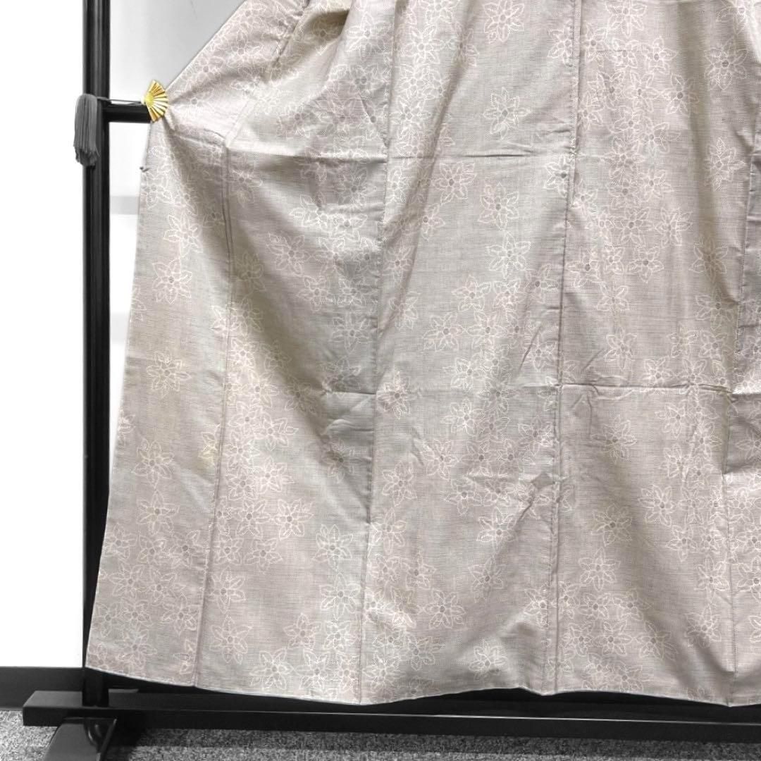 未着用　小紋　白大島紬　扇　花模様　ホワイト　着物　121a d 小紋 白大島紬 花模様 ホワイト 着物 082w d - メルカリ