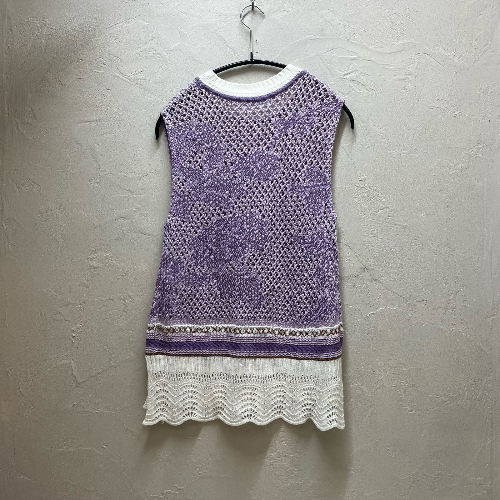 mame kurogouchi マメクロゴウチ Sleeveless Scala Knit Tops ノースリーブニット【代官山08】