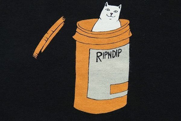 リップンディップ RIPNDIP Tシャツ　NERMAL PILLS TEE ブラック　Sサイズ