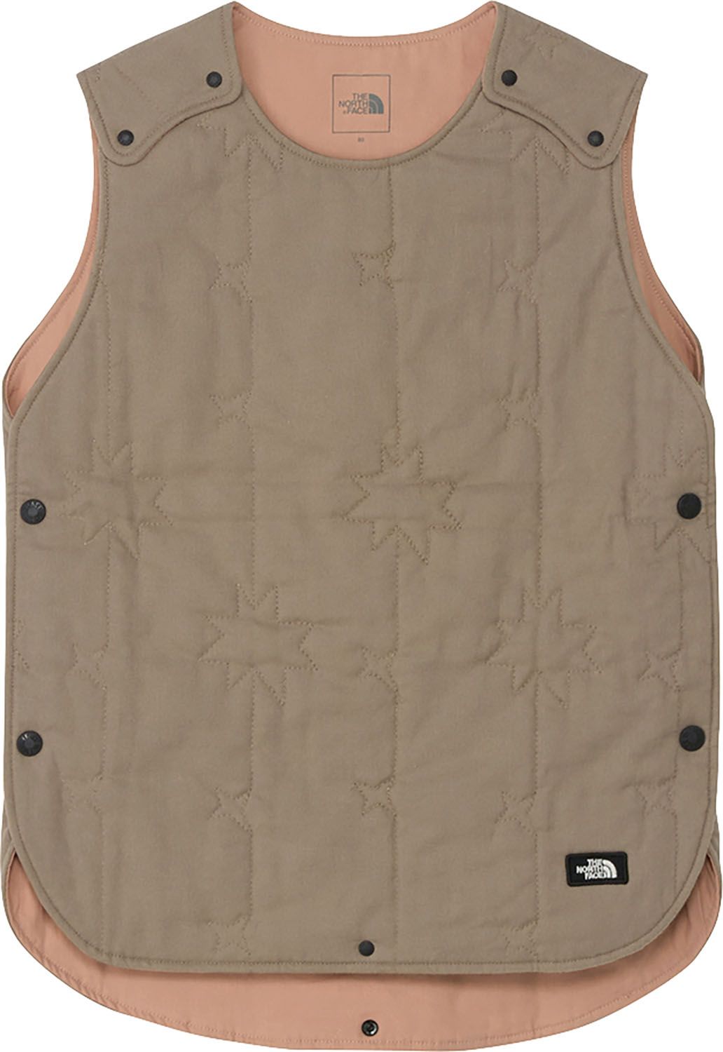 ザ ノース フェイス THE NORTH FACE アウトドア ベビー キルティングスリーパー 赤ちゃん パジャマ 寝巻 オーガニックコットン 綿 天然素材使用 柔らかい ボタン 着脱簡単 ロゴワッペン付き NNB72515 MR マッシュルーム