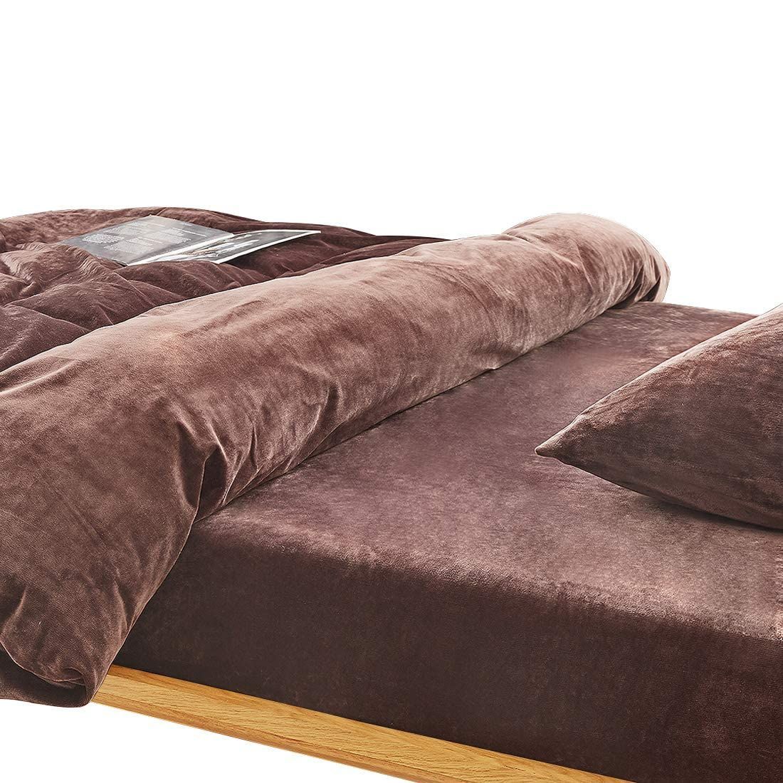 【新着商品】ブラウン）厚さ5 cm～30 （ダブル・140×200cm マットレスカバー 暖かい 防寒対策 cmのマットレスに適しています マイクロファイバー ベットシーツ 静電気防止 ボックスシーツ
