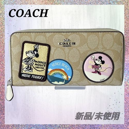 【COACH 新品】ディズニー ミニーコラボ ライトカーキ×チャーク