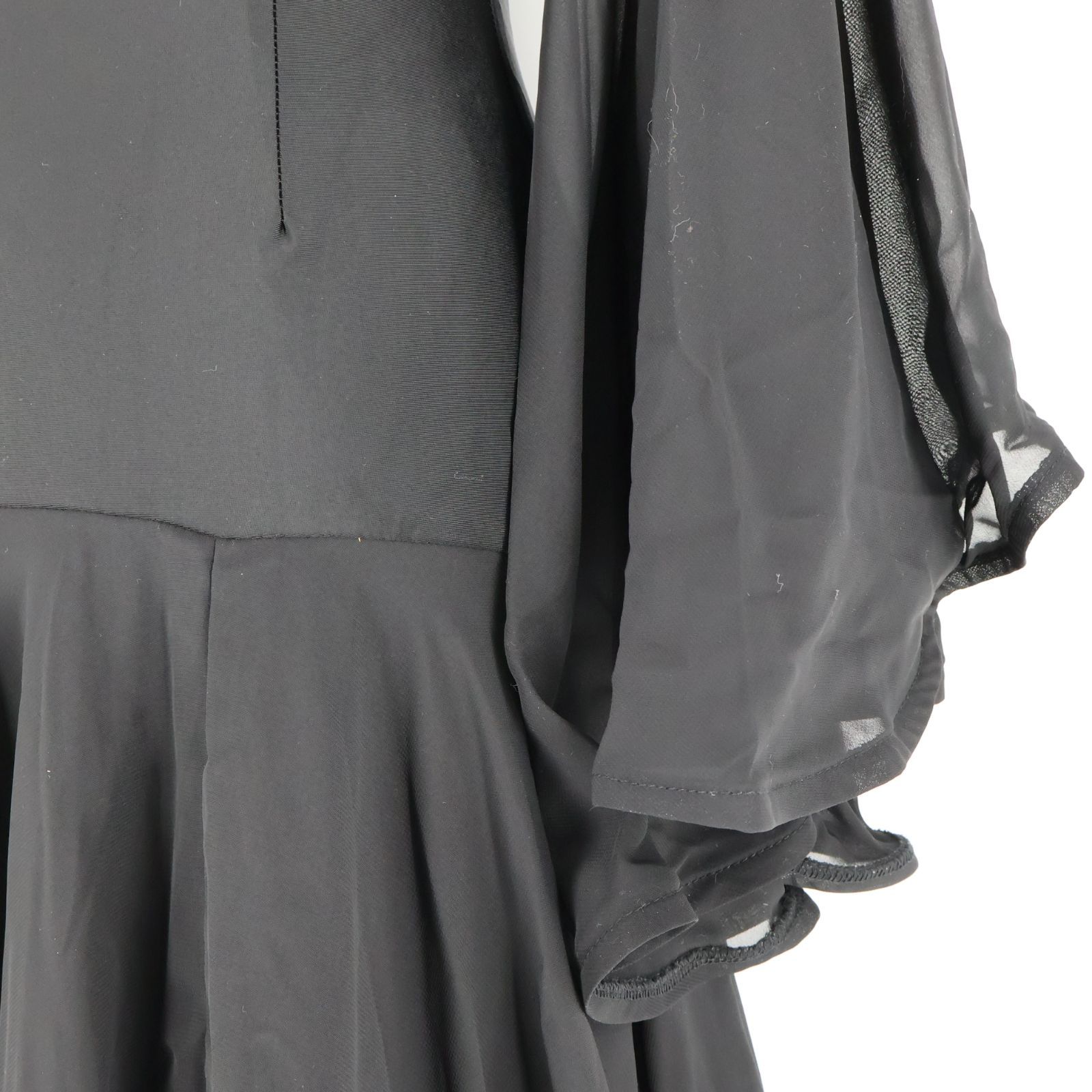 社交ダンス衣装】ブラック ワンピース ドレス 黒 無地 フリル レース 社交ダンス衣装】ブラック ワンピース ドレス 黒 無地 フリル レース