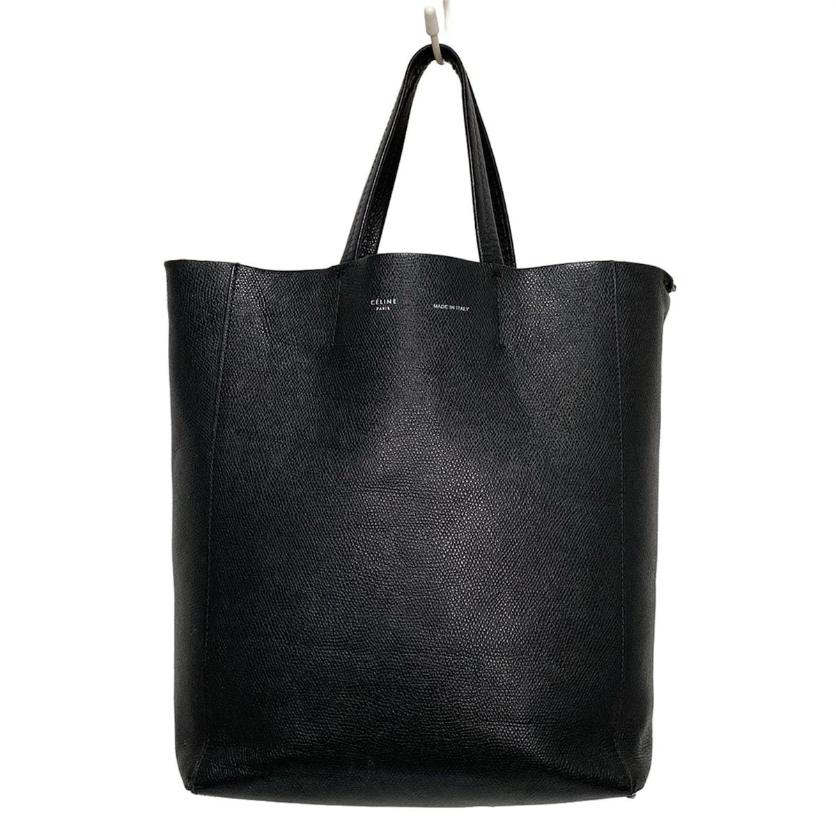 お値下げ新型ロゴ　CELINE ブラック レザー トートバッグ　バーティカルカバ セリーヌ/トートバッグ/スモール バーティカル カバ/黒