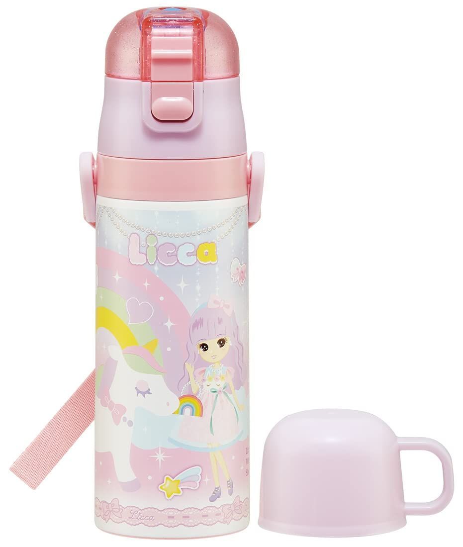 Color:ステンレス水筒 スケーター(Skater) 子供用 ステンレス 水筒 2way 直飲み 470ml コップ飲み 430ml リカちゃん 子供に優しい軽量タイプ 女の子 保温・保冷waterbottle スポーツボトル かわいい キッズ 子供 こども