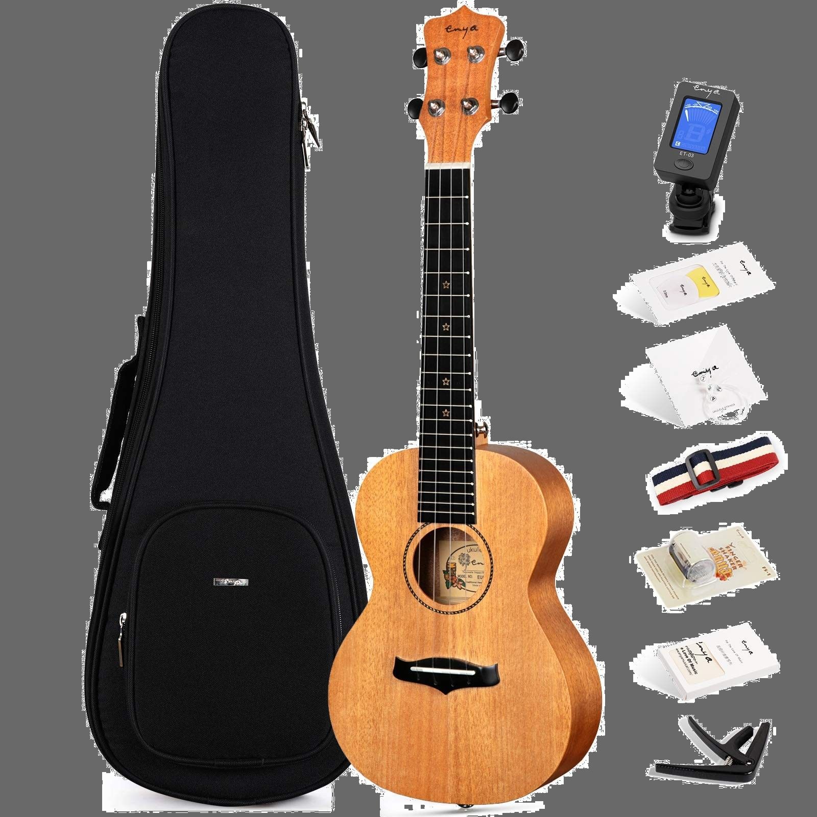 【特価セール】マホガニー単板ウクレレ初心者セット23インチウクレレ収納バッグチューナー・ ストラップ・スペア弦等付属品一式 コンサートウクレレEUC-25D Enya