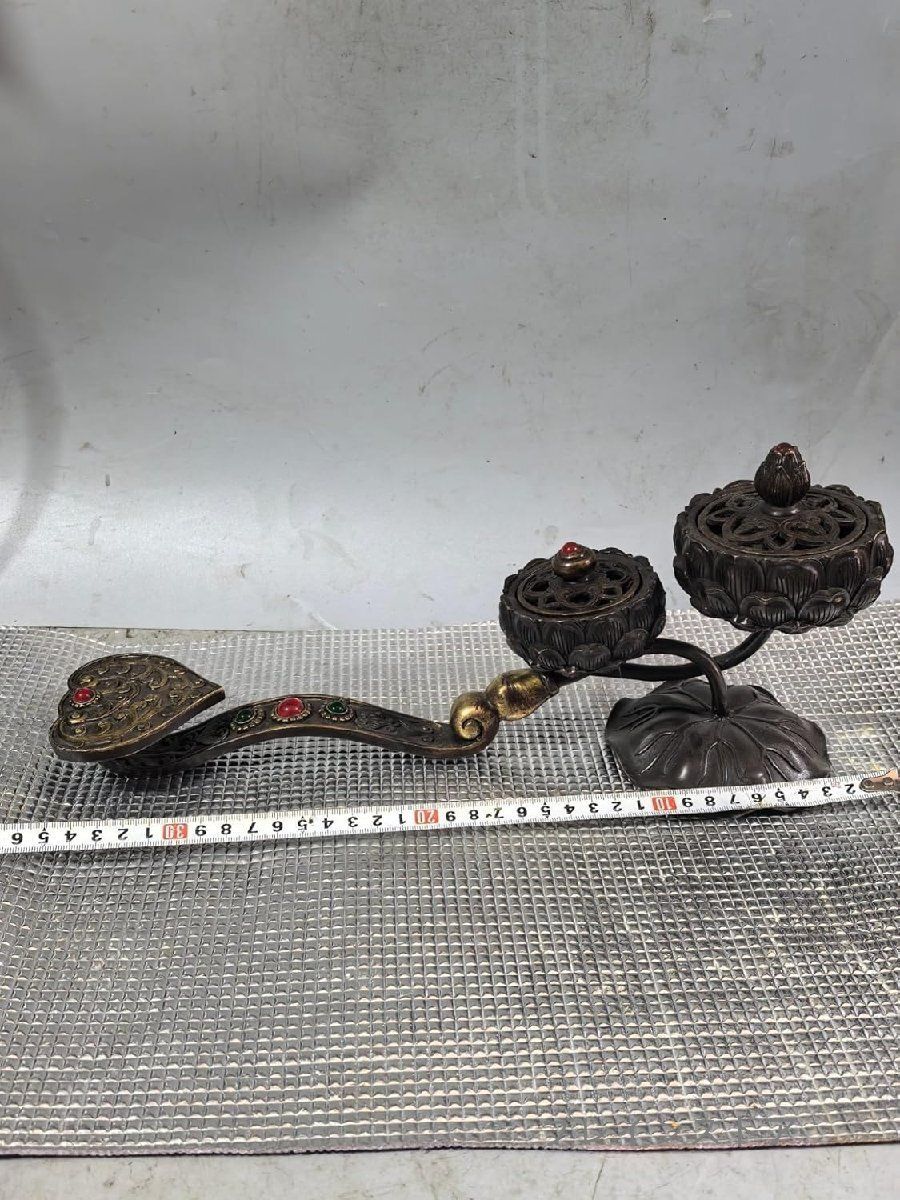 cm 蓮華型柄香炉