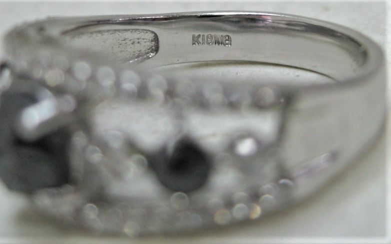 カラフルセット 3個 K18WG18金ホワイトゴールド ブラックダイヤ0.75ct