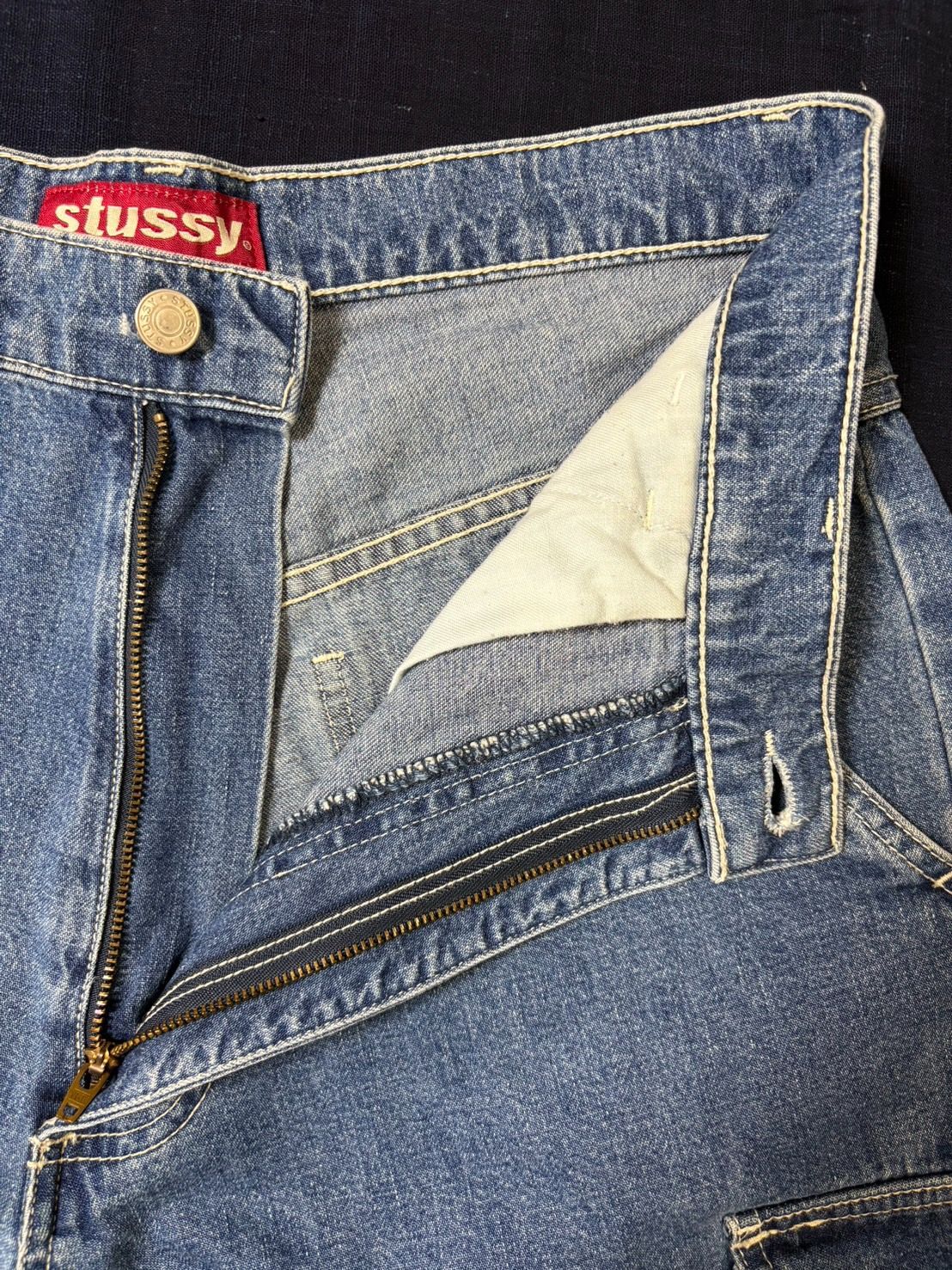 90s stussy denim shorts made in USA - メルカリ