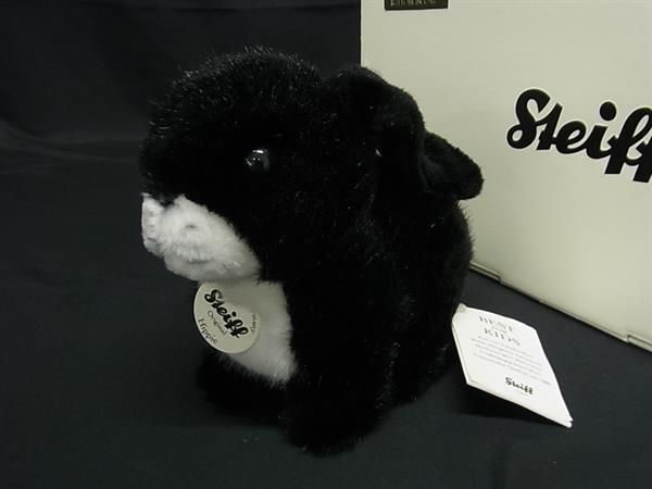 Steiff - ■極美品■ Steiff シュタイフ うさぎ ラビット ぬいぐるみ ブラック系×ホワイト系 FD7150 □極美品□ Steiff シュタイフ うさぎ ラビット ぬいぐるみ ブラック系
