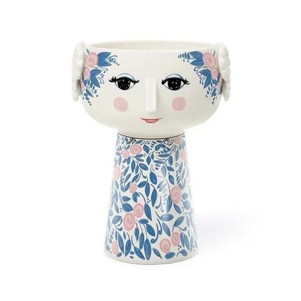 フラワーベース EVA エヴァ ブルー/ローズ H18.5cm BJORN WIINBLAD