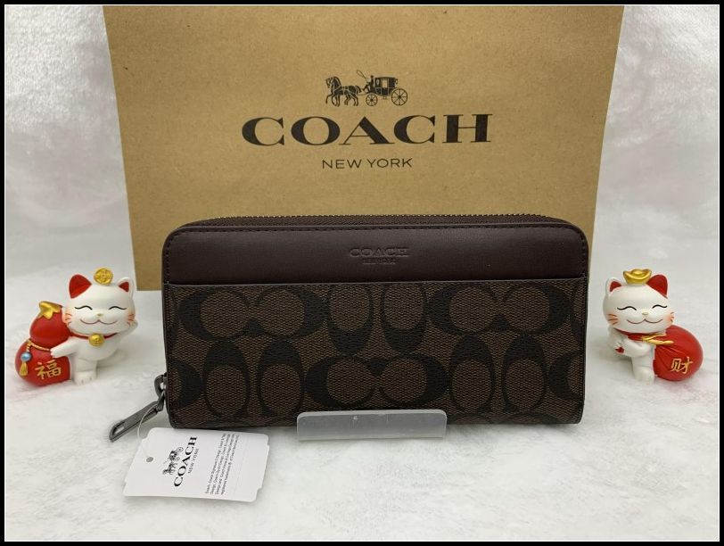 COACH 長財布 コーチ 財布 メンズ レディース アウトレット プレゼント 贈り物  ギフト ラウンドファスナーシグネチャー ロング ジップ 新品未使用 ファッション F75000 A189Z-X1