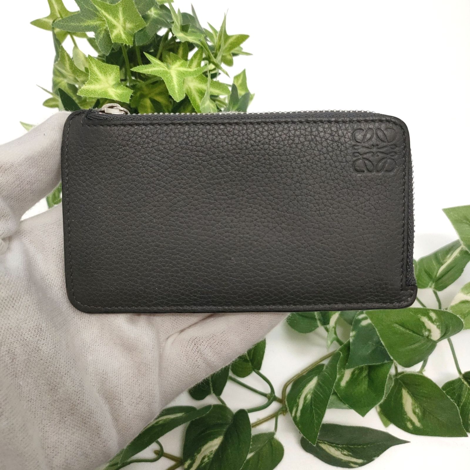 ロエベ フラグメントケース コインカードホルダー グレー アナグラム