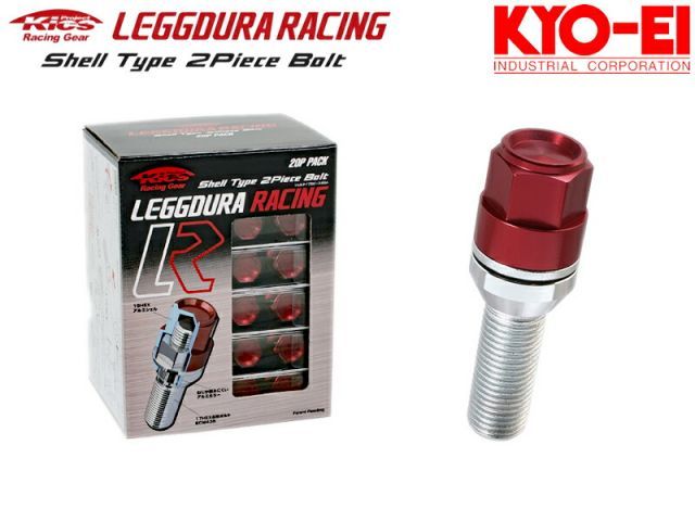 [KYO-EI_Kics]レデューラレーシングボルト M14×P1.5_14R_首下28mm_19HEX_レッド/20個入【KIC8028R20】