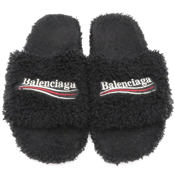 バレンシアガ BALENCIAGA サンダル フェイク シアリング ファー