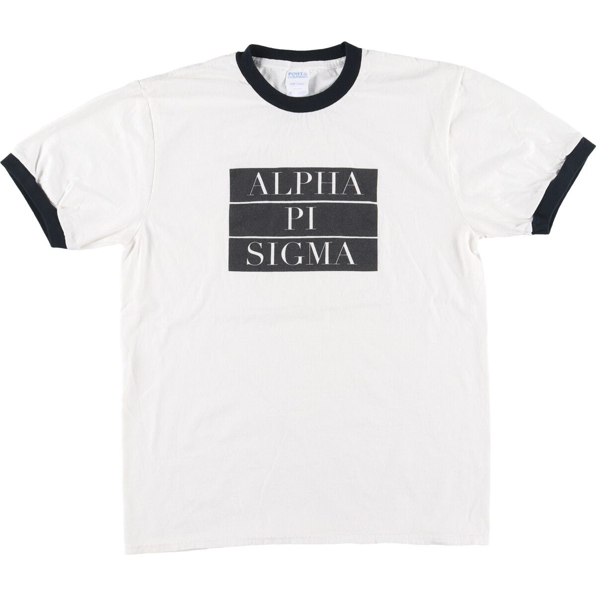 古着 PORT＆COMPANY カレッジ フラタニティ リンガーTシャツ メンズM/eaa428510