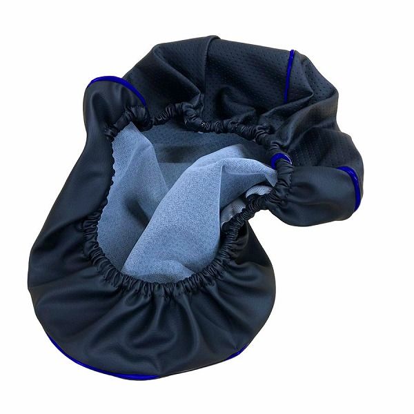 アルバ/ALBA 国産シートカバー 黒エンボス・青パイピング 被せるタイプ