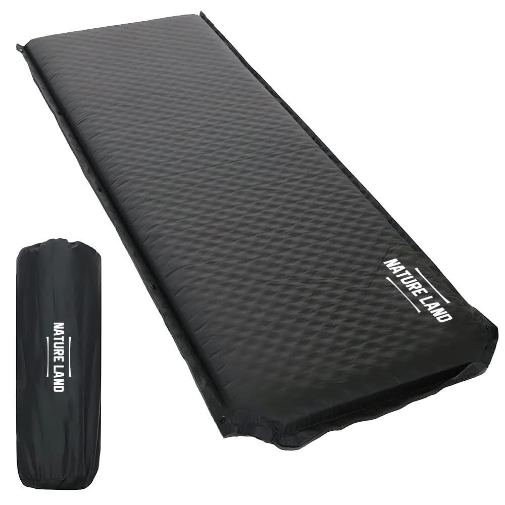 キャンプインストラクター推薦 NATURE LAND キャンプ マット 厚 10cm インフレーターマット エアーマット ポンプ機能付き 防災 防災グッズ