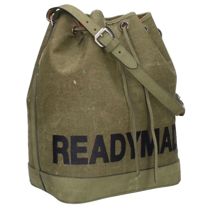 BAG ロゴ刺繍ビンテージキャンバスショルダーバッグ