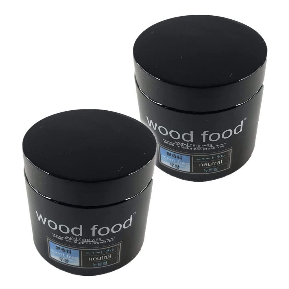 天然 艶出し 蜜蝋 ワックス 木材 お手入れ 撥水効果 Wood Food ニュートラル 180ml 2個セット 