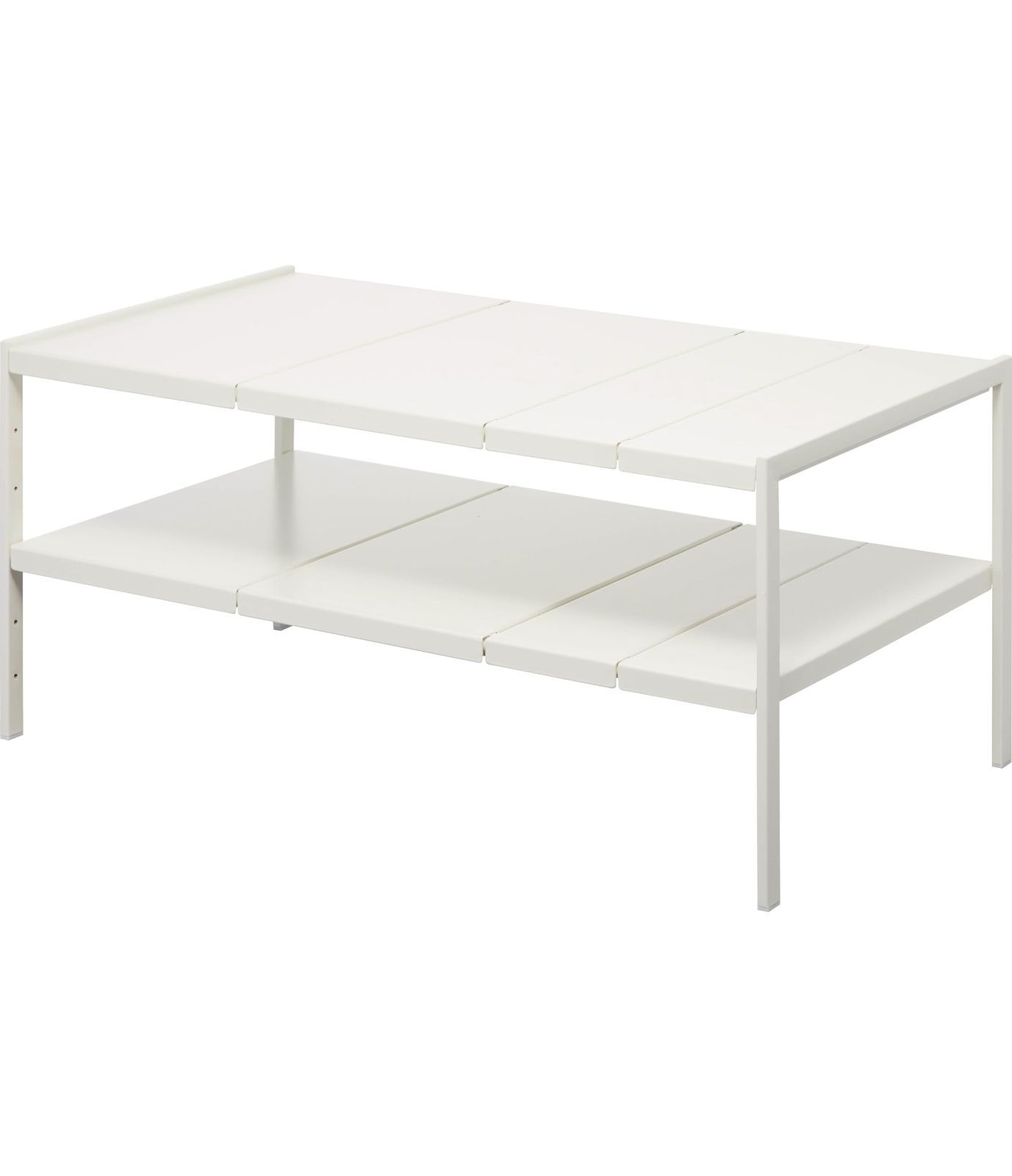 山崎実業 Yamazaki 伸縮 シンク下ラック 2段 D40 ホワイト 約W50~85XD40XH35cm タワー tower シンク下 収納 6段階高さ調節 横幅調節