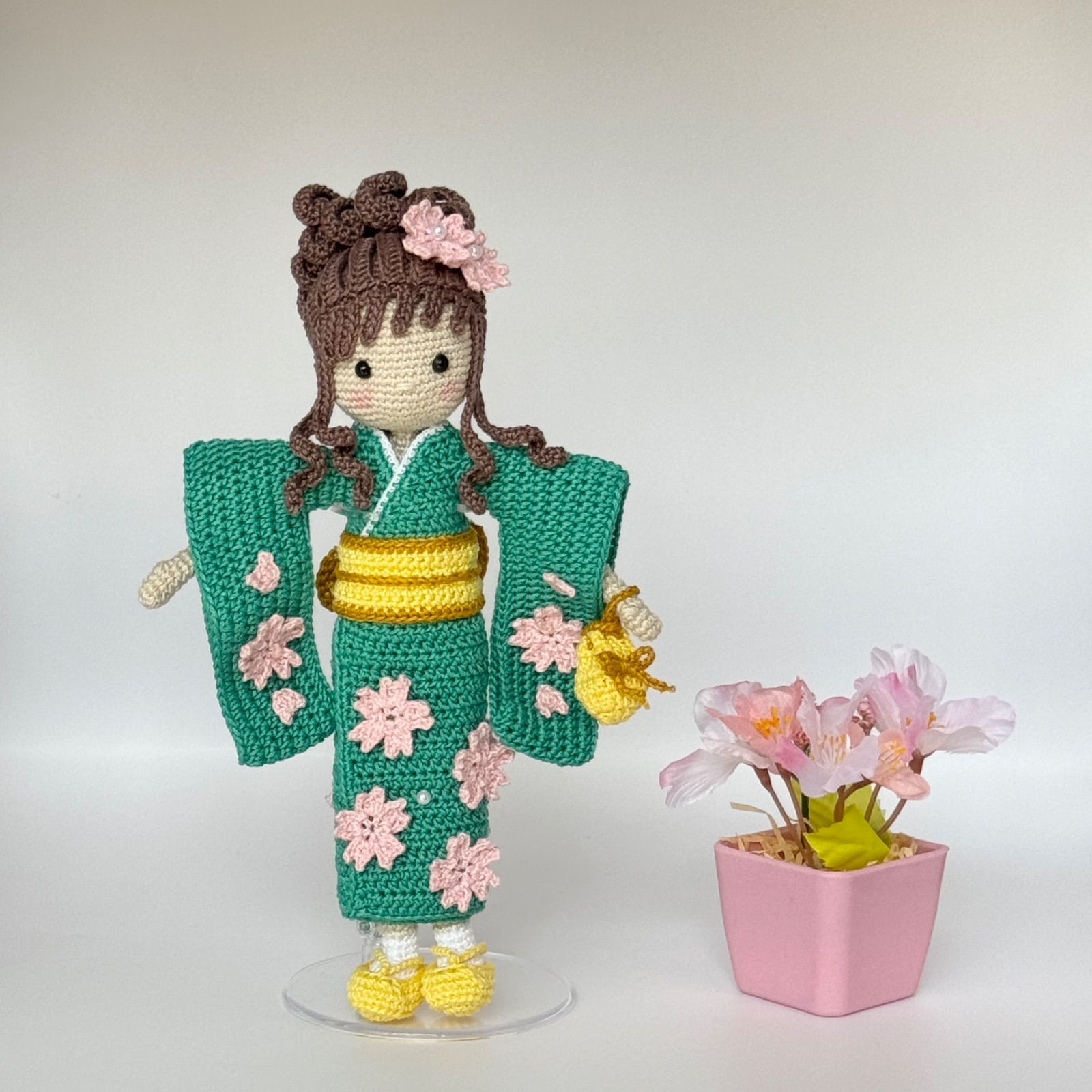 桜🌸 花の着物・あみぐるみドール・four seasons ハンドメイド 女の子