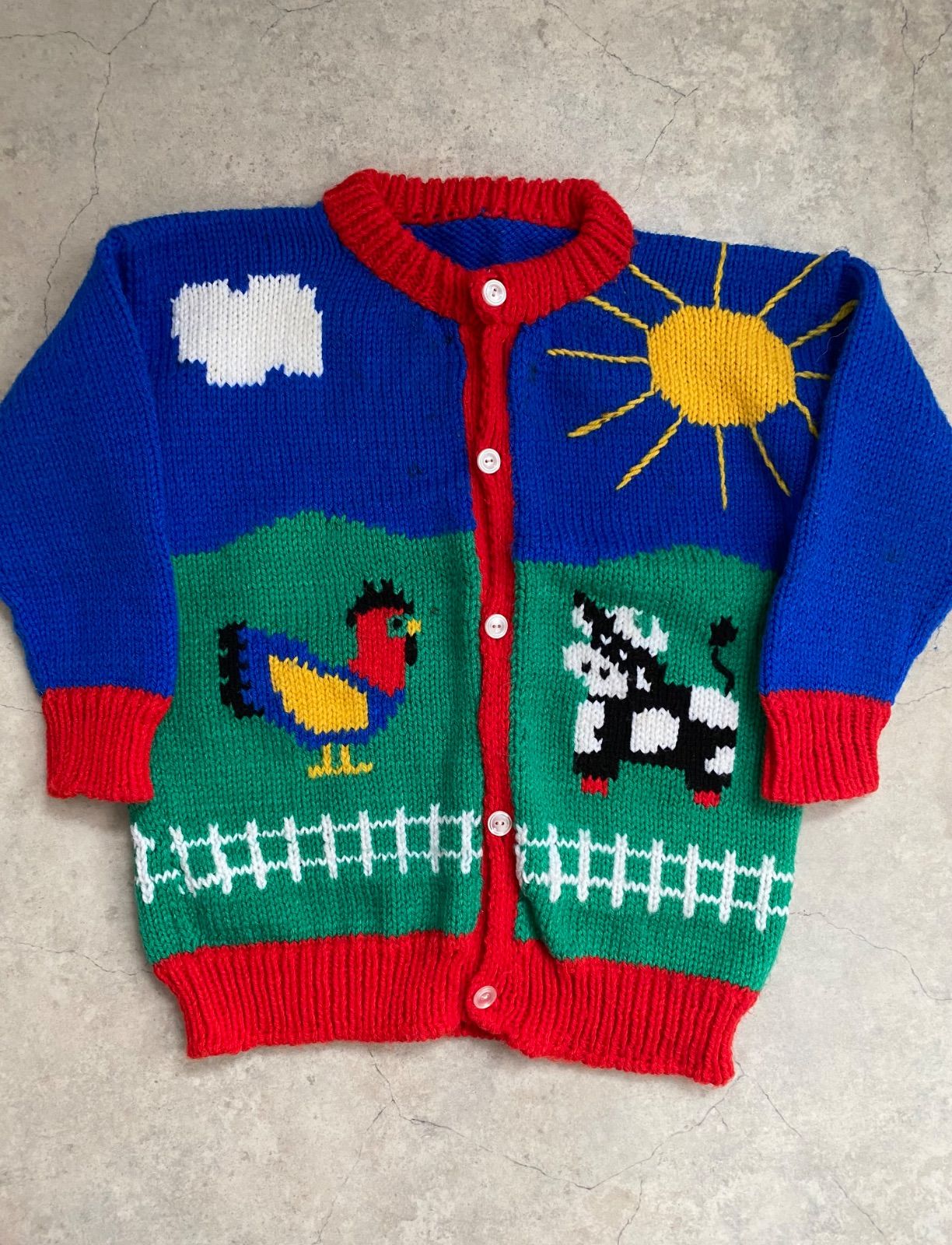  【Size130】vintage handmade ファーム ニット セーター